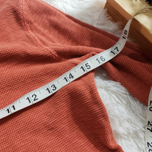 Free People Burnt Orange Thermal Top Sz Small C10 - Picture 4 of 5